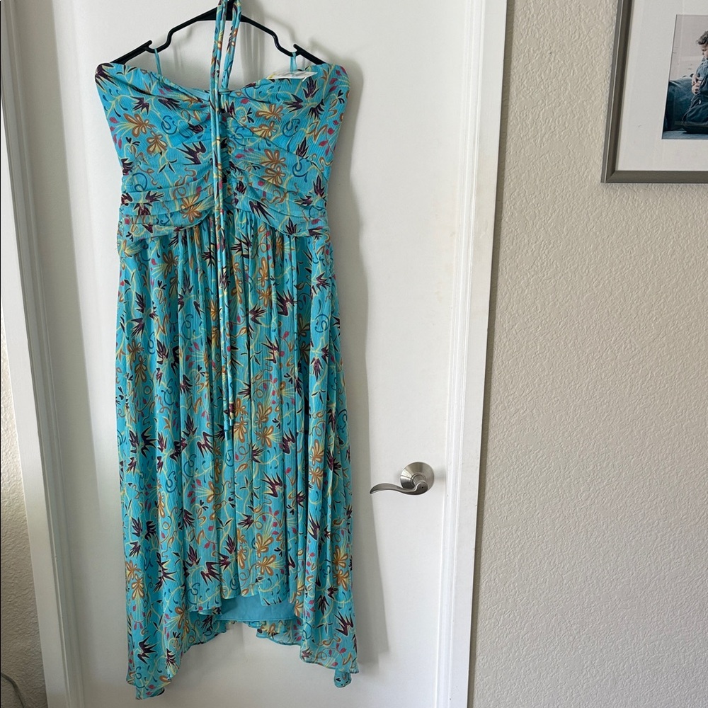 A.L.C. Turquoise Floral High Low Dress